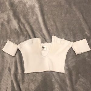 LF White crop top